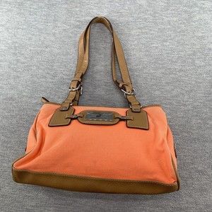 Caribbean Joe Orange Canvas Double Handle Purse